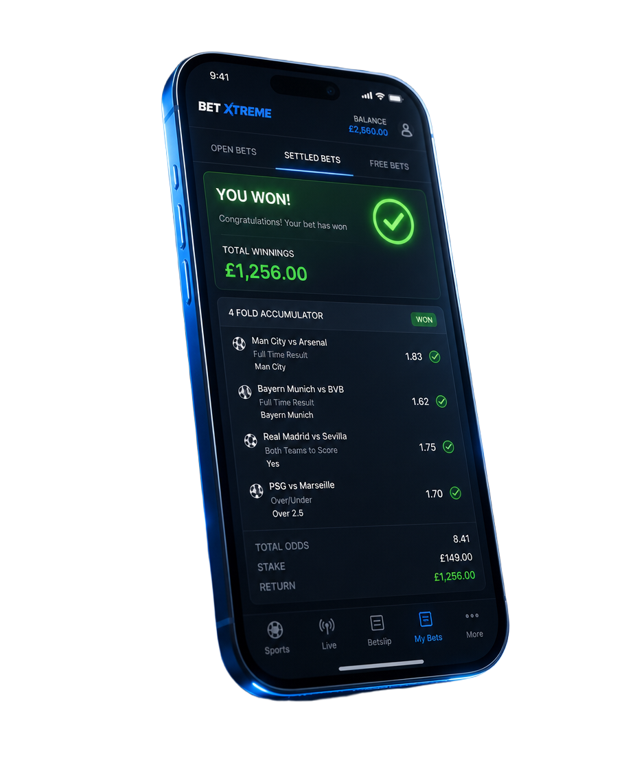 Winning Instant Football ticket displayed on a phone